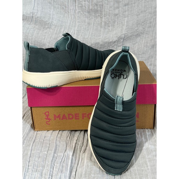 Ryka Shoes - Ryka Pursuit Women Size 7.5 Slip On Sneakers Dark Seagreen Quilted Casual NWB